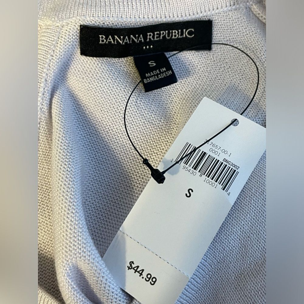 NWT Banana Republic Sleeveless Knit Top V-Neck Pale Gray S - Picture 4 of 5